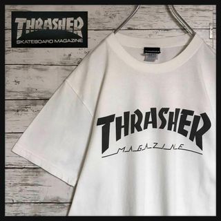 スラッシャー(THRASHER)の【人気Ｌサイズ】スラッシャー　センターデカロゴTシャツ　美品　ゆるだぼK568(Tシャツ/カットソー(半袖/袖なし))