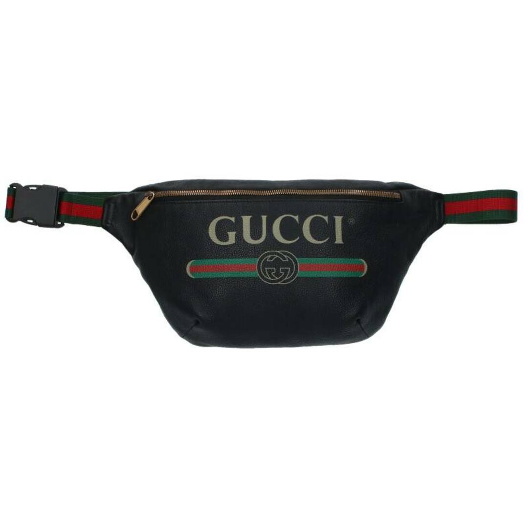 Gucci - グッチ 530412 ヴィンテージロゴプリントレザーウエストバッグ