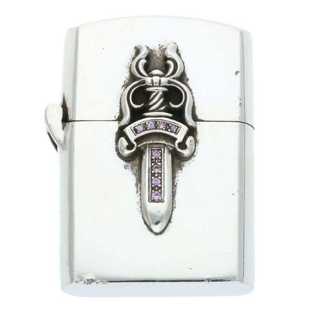 クロムハーツ  ZIPPO LIGHTERZ-V6 アフターピンクサファイアダガーオイルライター メンズ