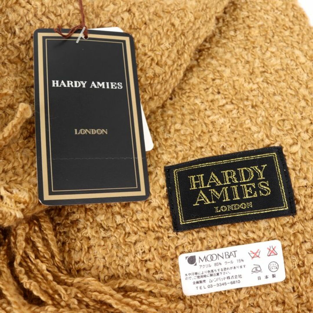 HARDY AMIES(ハーディエイミス)のハーディエイミス ストール マフラー 未使用 無地 ウール混 日本製 フリンジ ブランド 小物 レディース ブラウン Hardy Amies レディースのファッション小物(ストール/パシュミナ)の商品写真