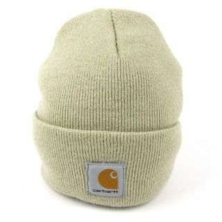 カーハート(carhartt)のカーハート ニット帽 ビーニー ロゴ ニットキャップ USA製 ブランド 帽子 レディース メンズ ベージュ Carhartt(ニット帽/ビーニー)