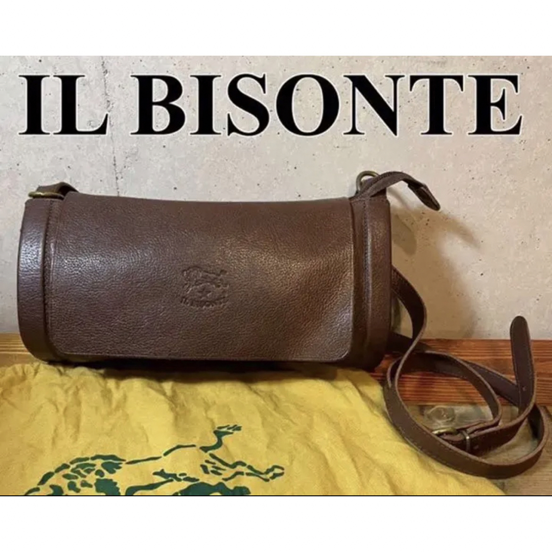 IL BISONTE イルビゾンテ 筒型 ミニショルダーバッグ-