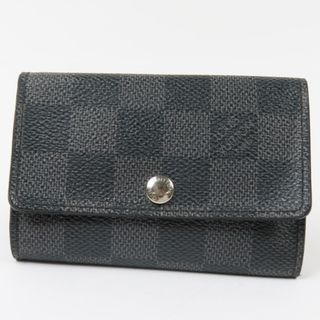 ルイヴィトン(LOUIS VUITTON)の綺麗 LOUIS VUITTON ルイヴィトン ミュルティクレ6 6連 ベタ無 ダミエグラフィット N62662 キーケース PVC ブラック メンズ【中古】(キーケース)