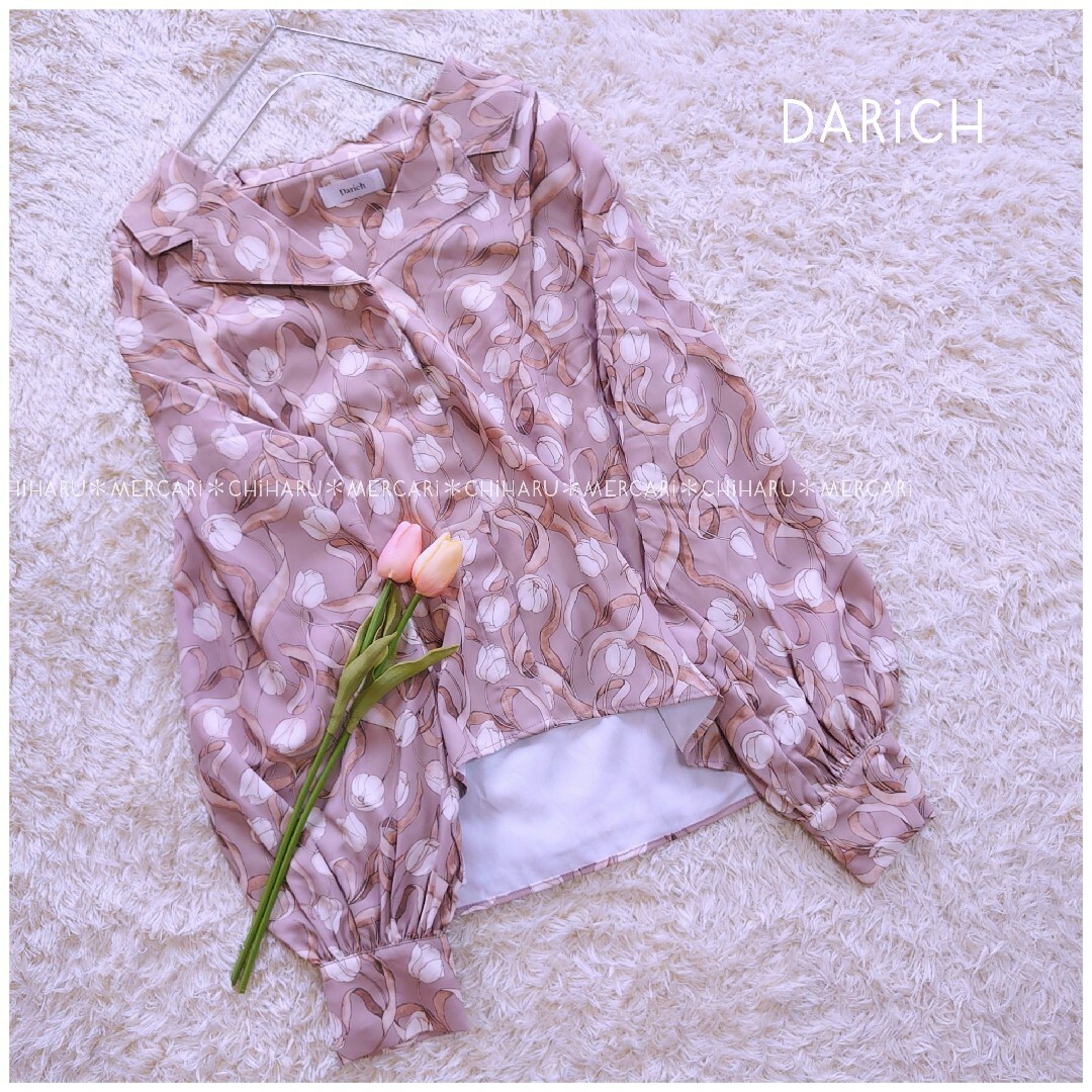 Darich - 《Darich》フラワーパターンボリュームシャツの通販 by もご