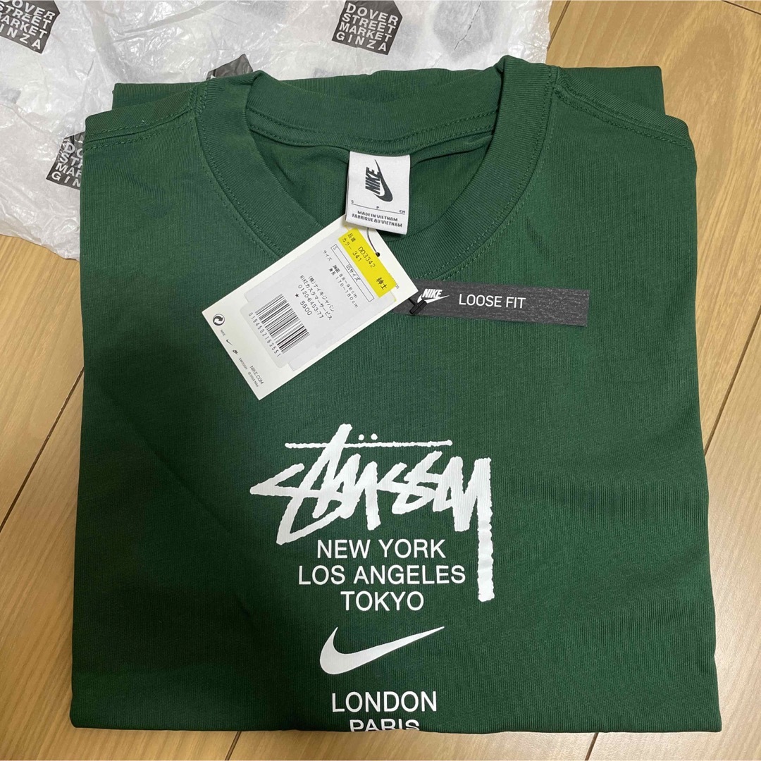 新品　NIKE STUSSY Tee コラボ　Tシャツ　ステューシー　緑　ナイキ