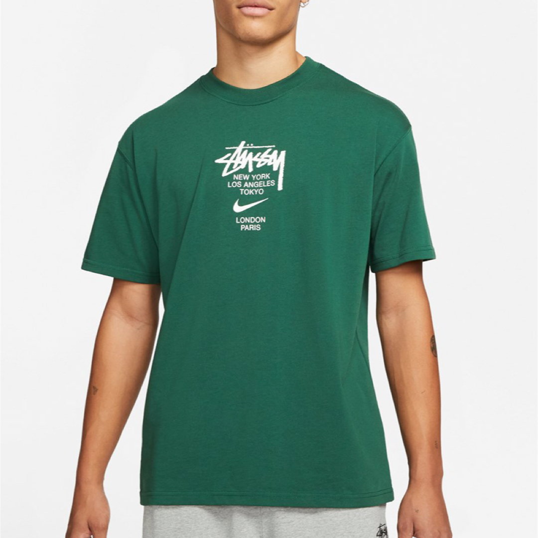 新品　NIKE STUSSY Tee コラボ　Tシャツ　ステューシー　緑　ナイキ