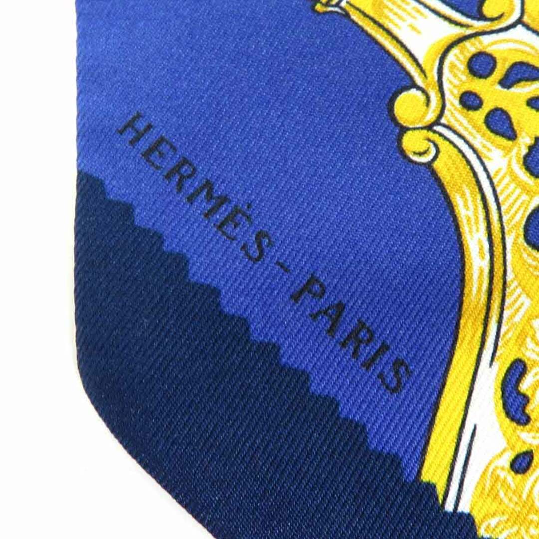 Hermes(エルメス)のエルメス HERMES スカーフ ツイリー シルク ネイビーブルー/ホワイト/マルチカラー ユニセックス 送料無料【中古】 e56932a レディースのファッション小物(その他)の商品写真