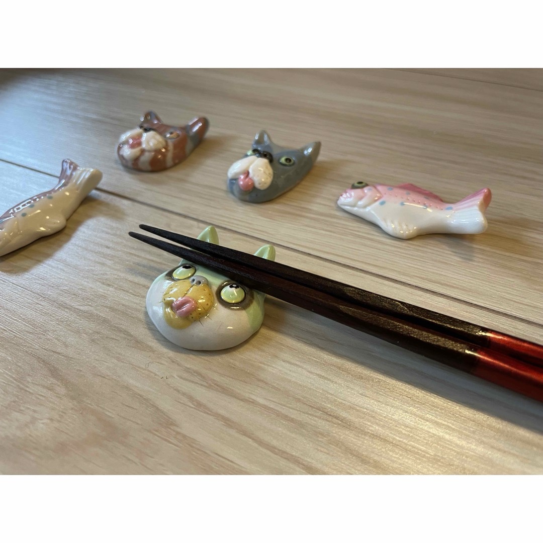 ハンドメイド 動物箸置き 5個セット 3