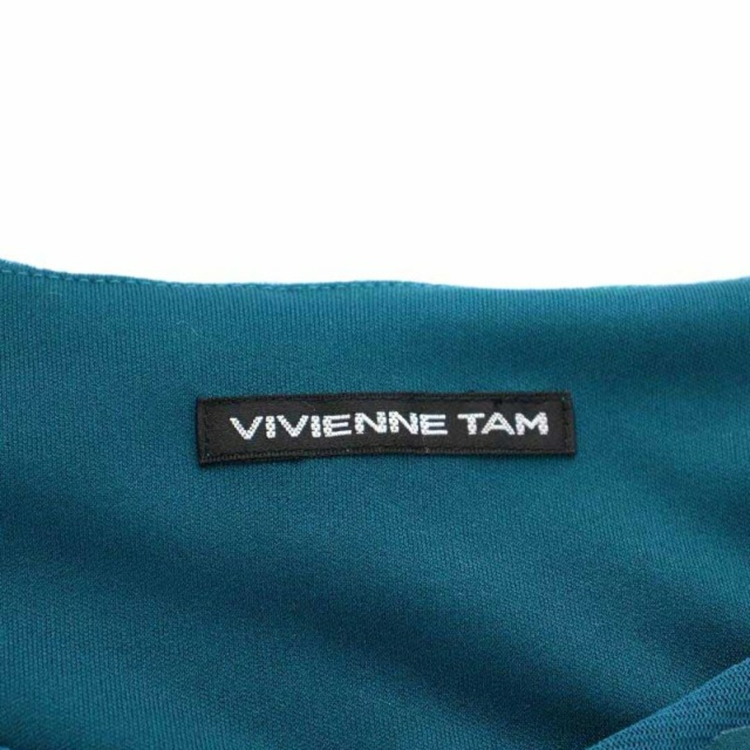 ヴィヴィアンタム ワンピース ひざ丈 スパンコール 長袖 0 XS 緑 7