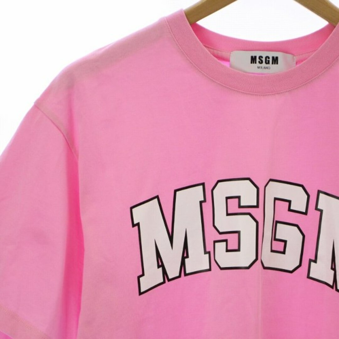 MSGM Tシャツ カットソー 半袖 ロゴプリント XS ピンク