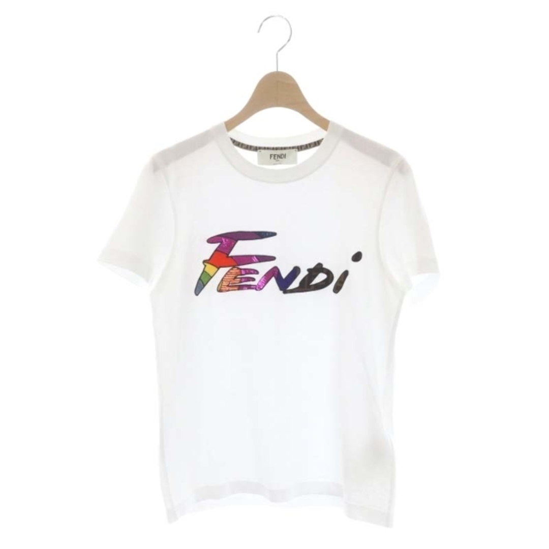 フェンディ　FENDI 白Tシャツ　ロゴTシャツ