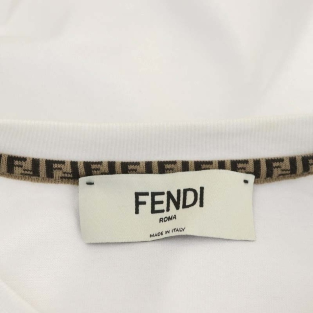 FENDI(フェンディ)のフェンディ 22SS ロゴ Tシャツ カットソー スパンコール 半袖 XS 白 レディースのトップス(Tシャツ(半袖/袖なし))の商品写真