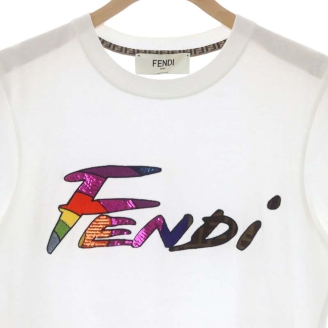 フェンディ 22SS ロゴ Tシャツ カットソー スパンコール 半袖 XS フェンディ 22SS ロゴ Tシャツ カットソー スパンコール 半袖 XS