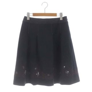 クレージュ(Courreges)のクレージュ ポリエステルストレッチスカート ひざ丈 フレア レース スパンコール(ひざ丈スカート)