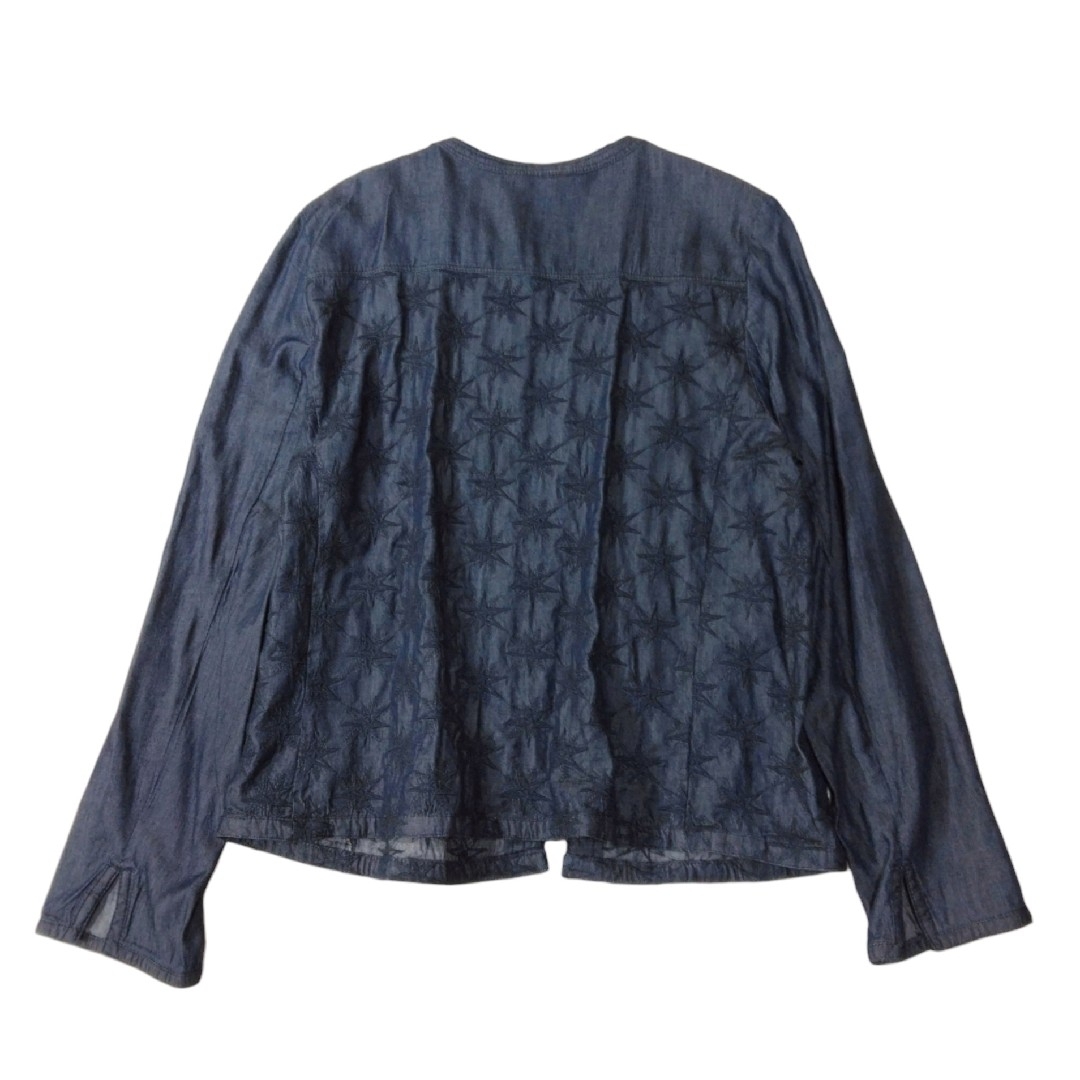 ジュンコシマダ ✿ 刺繍 ノーカラー ジャケット ブルゾン L ジップアップ 4