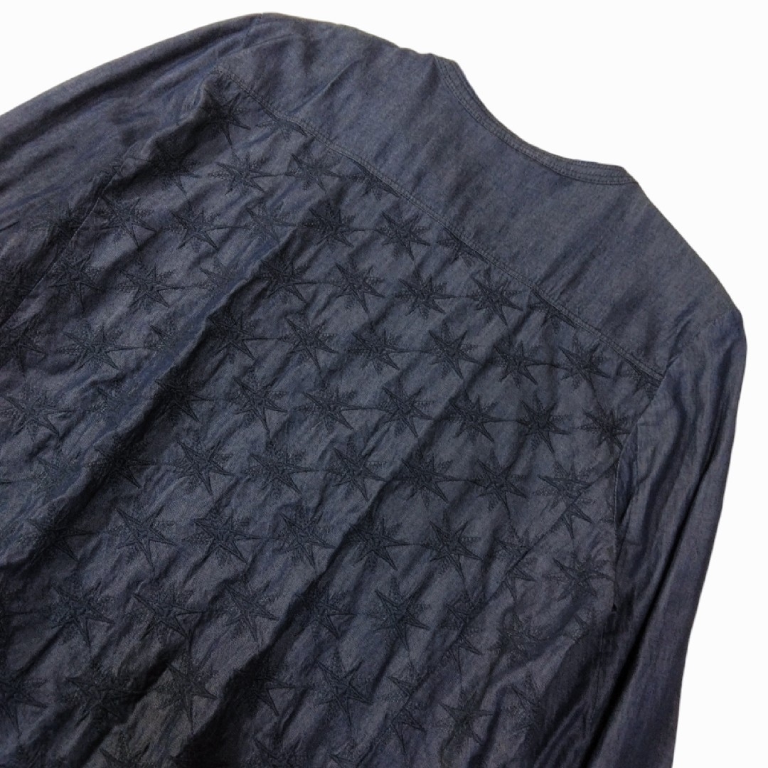 ジュンコシマダ ✿ 刺繍 ノーカラー ジャケット ブルゾン L ジップアップ 5