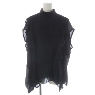 sacai - サカイ シアーフリルブラウス ノースリーブ 1 黒 ブラック 20