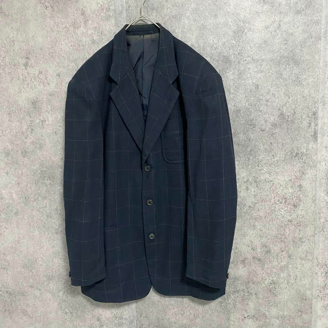 90s クリスチャンディオール ジャケット リネン メンズM チェック 古着