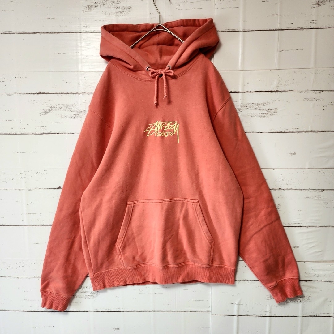 《希少》STUSSY ステューシー パーカー ピンク 刺繍ロゴ センターロゴ M 《希少》STUSSY ステューシー パーカー ピンク 刺繍ロゴ センターロゴ M