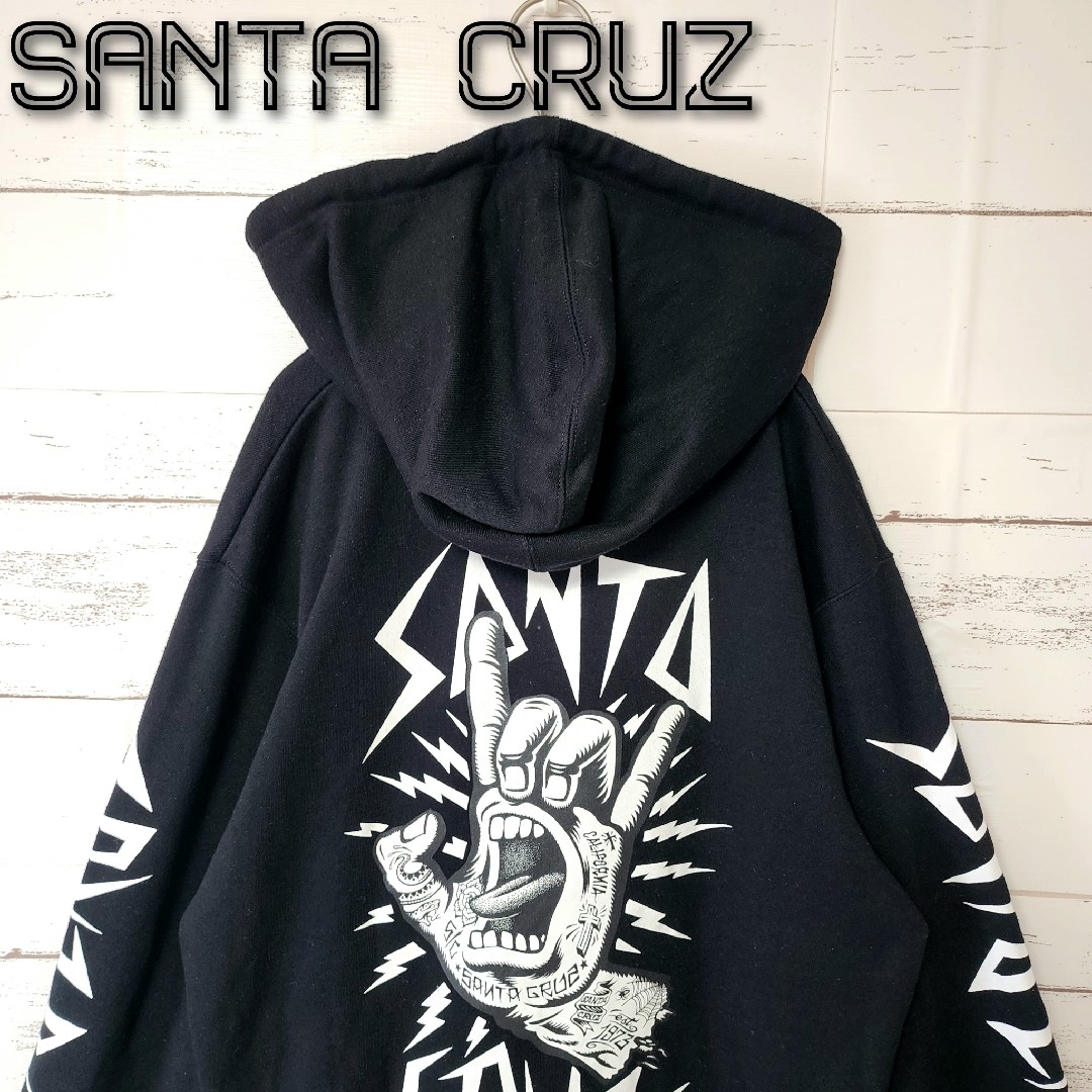 Santa Cruz(サンタクルーズ)の《超希少》サンタクルーズ パーカー ブラック スクリーミングハンド ムラスポ別注 メンズのトップス(パーカー)の商品写真