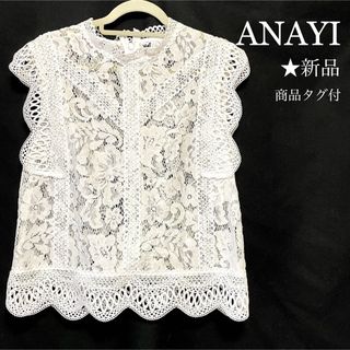 未使用 ANAYI アナイ 　レースギャザーブラウスＭ