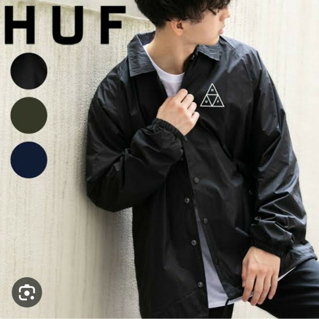 未使用】HUF ナイロンジャケット トライアングルロゴ ブラック S