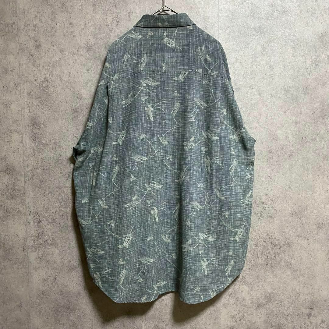 90S vintage 長袖 柄シャツ メンズLL 古着 個性派 奇抜 B4 90S vintage 長袖 柄シャツ メンズLL 個性派 奇抜 B4
