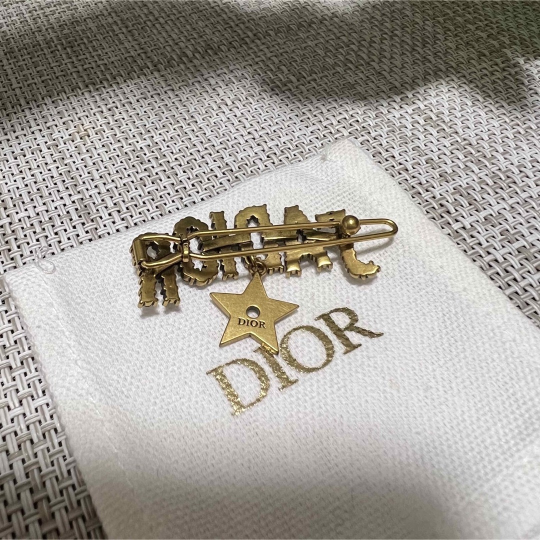 Dior ディオール 髪留め 星 ストーン ゴールド 布袋付き 3
