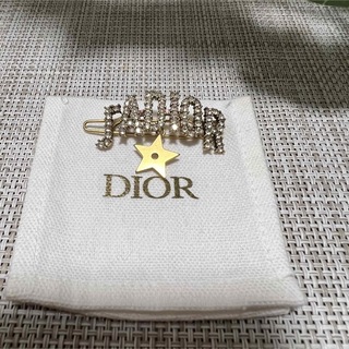 ディオール(Dior)のDior ディオール 髪留め 星 ストーン ゴールド 布袋付き(バレッタ/ヘアクリップ)