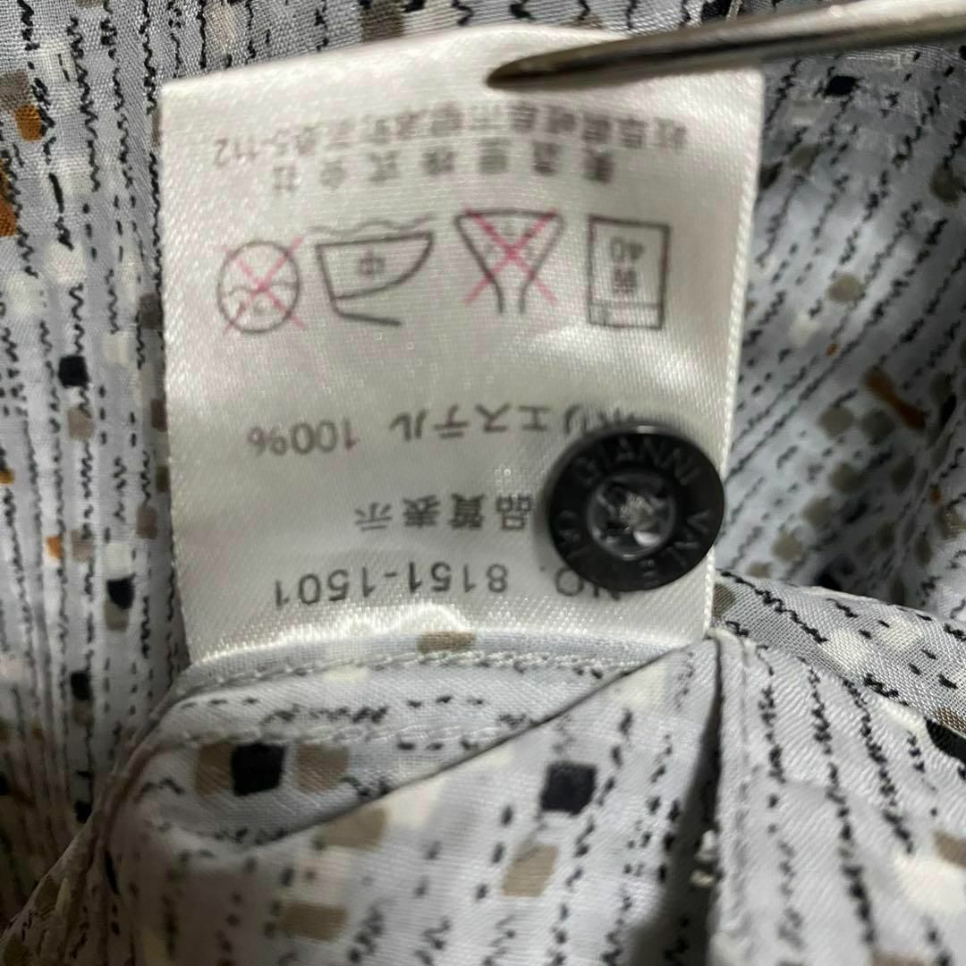 90S vintage 長袖　柄シャツ　ポリ　メンズL 　個性派　奇抜