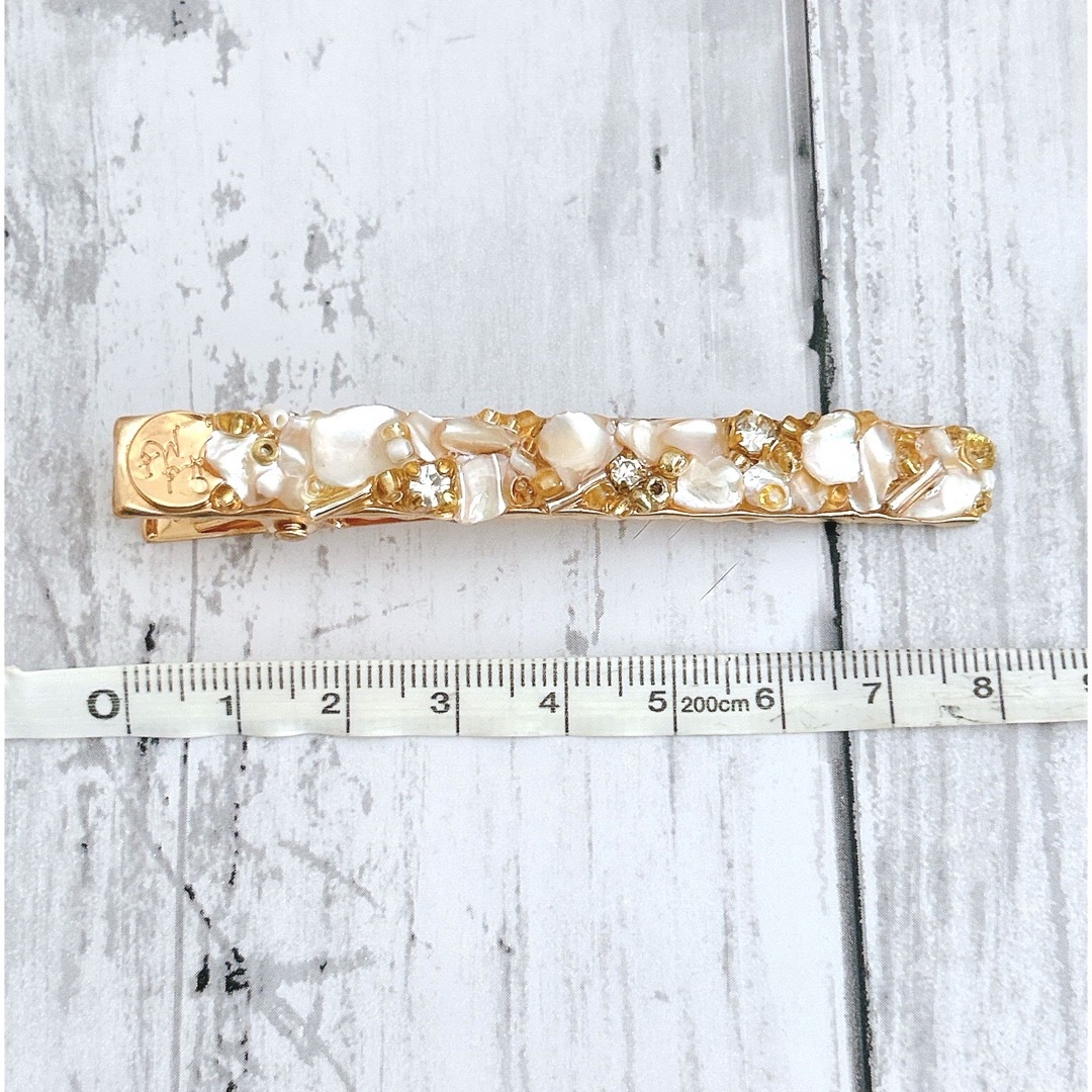 ハンドメイド レジン シェルヘアクリップ ビジュー パール ヘア ハンドメイド レジン シェルヘアクリップ ビジュー パール ヘア