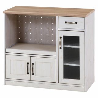 キッチンカウンター/食器棚 ナチュラルホワイト 幅120cm(キッチン収納)