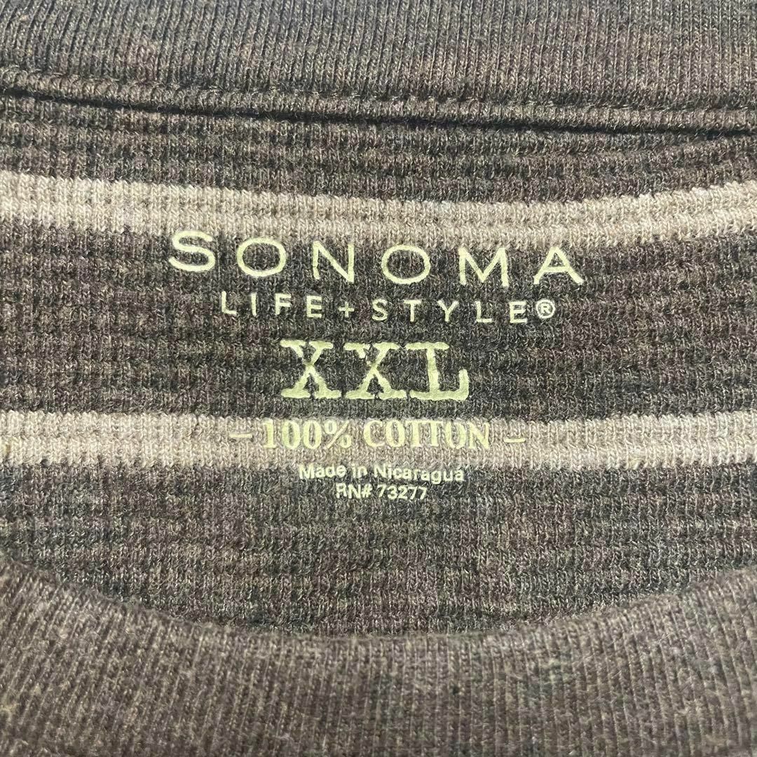 sonoma(ソノマ)の【SONOMA】2XLsize スウェット パイル ボーダー柄 US古着 メンズのトップス(スウェット)の商品写真