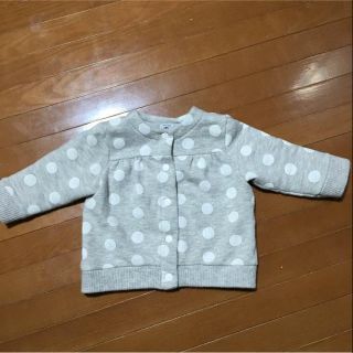 プチバトー(PETIT BATEAU)のPETITBATEAUドット柄カーディガン✳︎プチバトーカーディガン ベビー服(カーディガン/ボレロ)