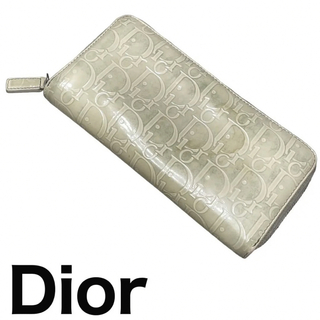 Christian Dior 長財布　トロッター　ラウンドファスナー　エナメル
