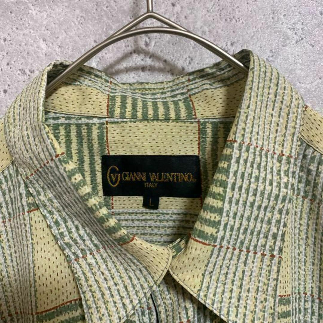 90S GIANNI VALENTINO デッドストック　総柄シャツ　ポリシャツ 3