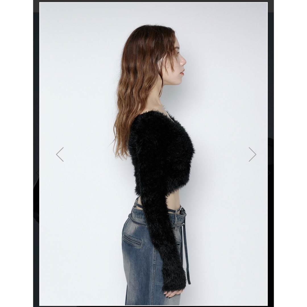 melt the lady feather knit tops set ブラック