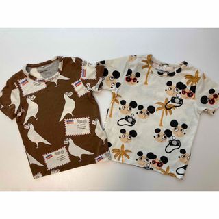 コドモビームス(こどもビームス)のmini rodini半袖 Tシャツ 2枚まとめ売り 3-5y(Tシャツ/カットソー)