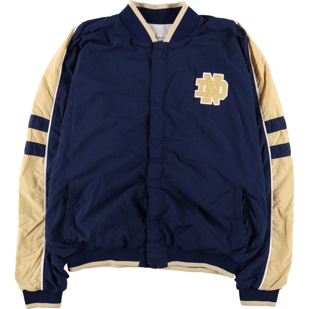 Champion(チャンピオン)の古着 90年代 チャンピオン Champion NORTLE DAME ノートルダム大学 フルジップ サテンスタジャン バーシティジャケット USA製 メンズXXL ヴィンテージ /eaa367667 メンズのジャケット/アウター(スタジャン)の商品写真