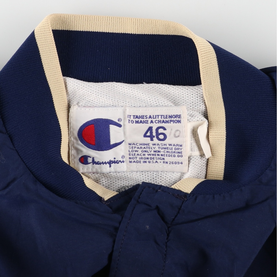 Champion(チャンピオン)の古着 90年代 チャンピオン Champion NORTLE DAME ノートルダム大学 フルジップ サテンスタジャン バーシティジャケット USA製 メンズXXL ヴィンテージ /eaa367667 メンズのジャケット/アウター(スタジャン)の商品写真