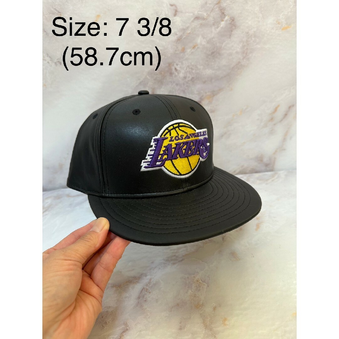 Newera 59fifty ロサンゼルスレイカーズ レザー キャップ