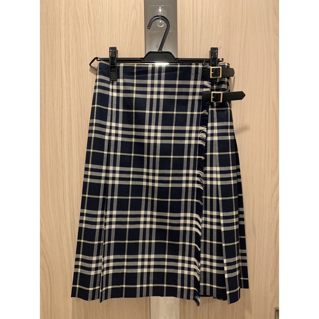 極美品◇人気 BURBERRY バーバリーロンドン チェック スカート M 黒青-