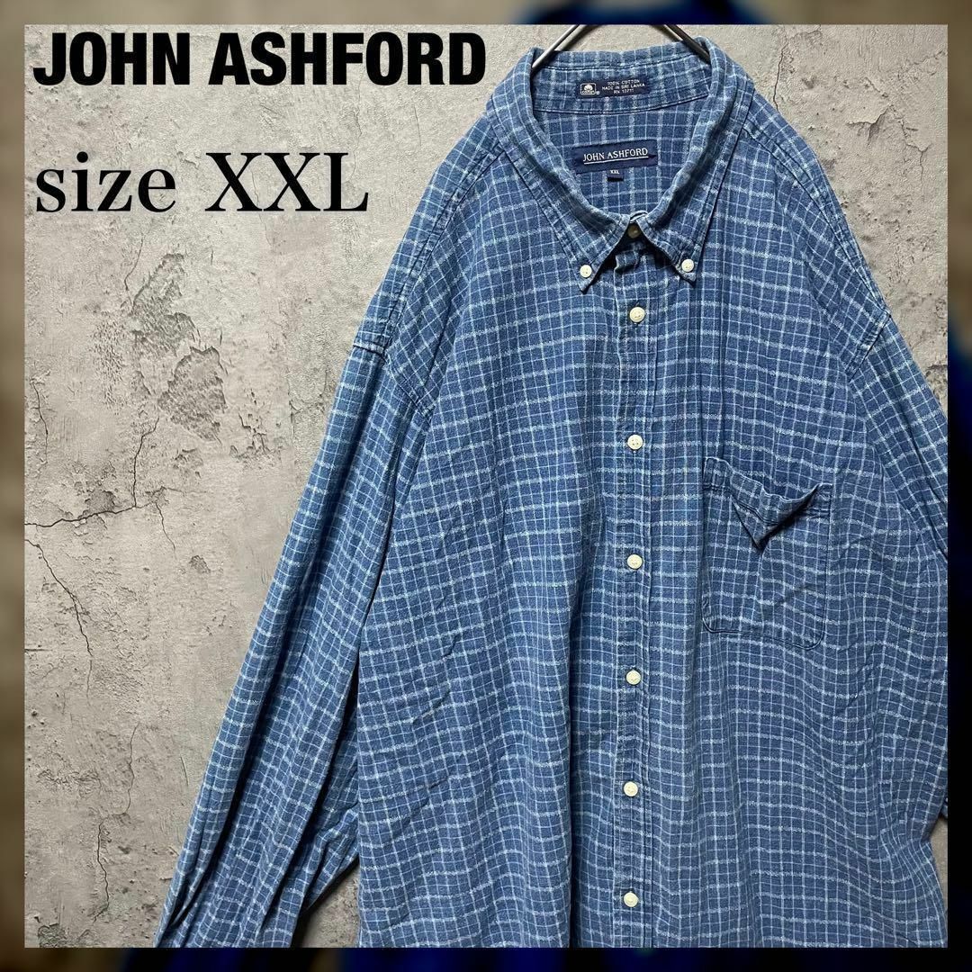 【JOHN ASHFORD】2XL チェックシャツ アメカジ US古着 コットン メンズのトップス(シャツ)の商品写真