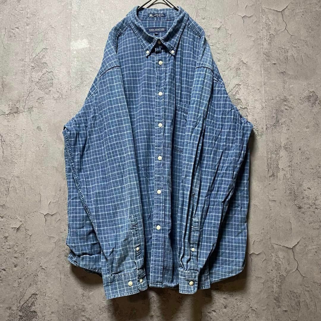 【JOHN ASHFORD】2XL チェックシャツ アメカジ US古着 コットン メンズのトップス(シャツ)の商品写真