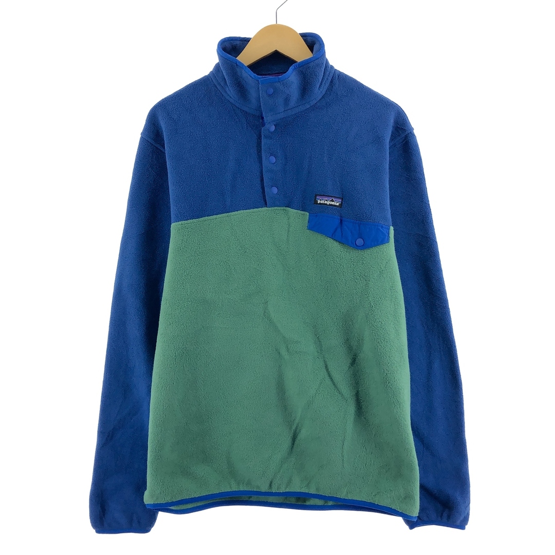 パタゴニア Patagonia SYNCHILLA シンチラ スナップT 切替 フリースプルオーバー メンズL /eaa377228ブルー系青色グリーン系緑色柄