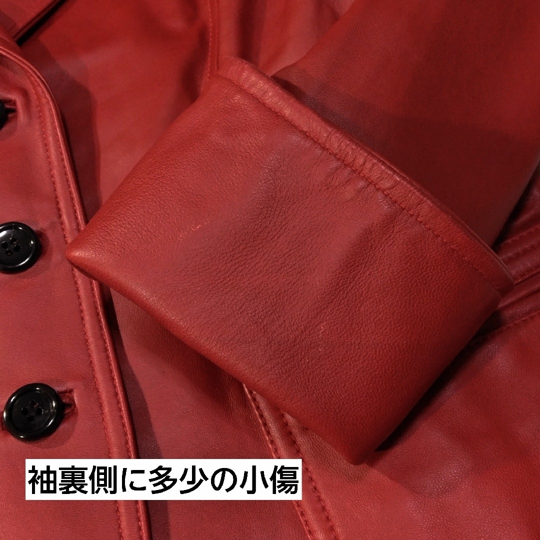 べルッチ ✿ ラムレザー 羊革 本革 ジャケット 38 M レッド アウター