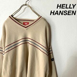 ヘリーハンセン(HELLY HANSEN)のHELLY HANSEN vネック ライン ニット XL(ニット/セーター)
