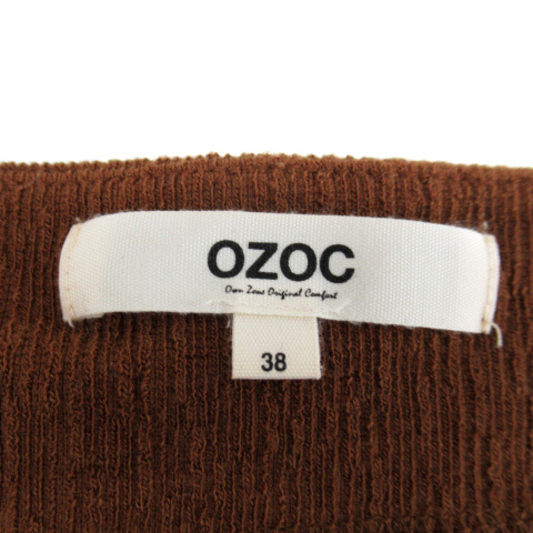 OZOC(オゾック)のオゾック カットソー 長袖 Vネック ロールアップ オーバーサイズ 38 茶 レディースのトップス(カットソー(長袖/七分))の商品写真