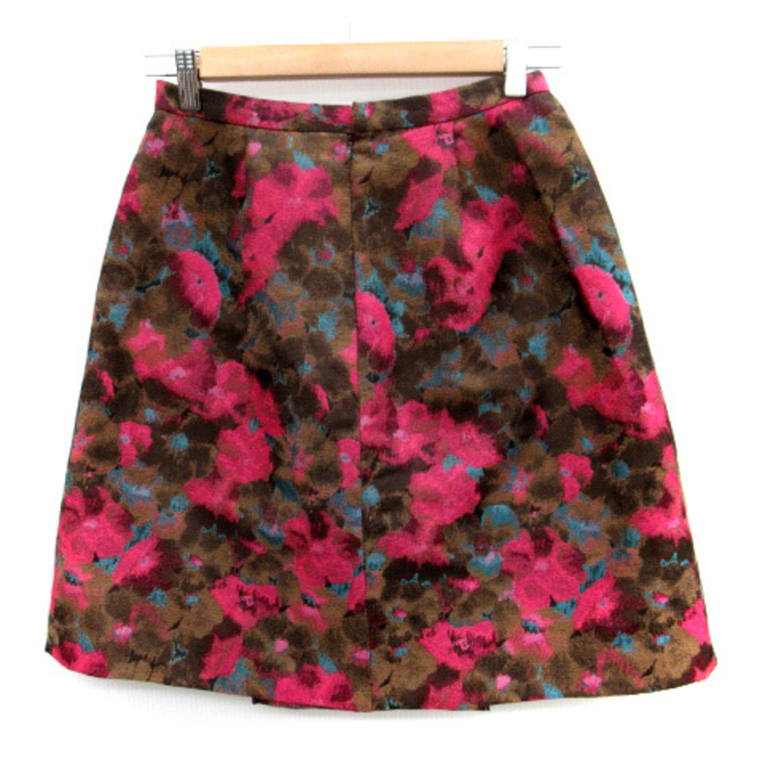 ANAYI(アナイ)のアナイ ANAYI フレアスカート ひざ丈 総柄 38 マルチカラー 茶 ピンク レディースのスカート(ひざ丈スカート)の商品写真