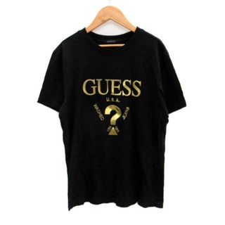 ゲス(GUESS)のゲス GUESS Tシャツ カットソー 半袖 ラウンドネック ロゴ L 黒(Tシャツ/カットソー(半袖/袖なし))